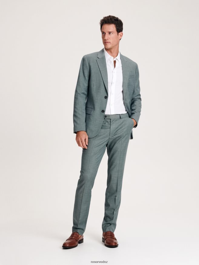 Reserved Men Slim Trousers With Pressed Crease P6H08T1133 Apparel Green