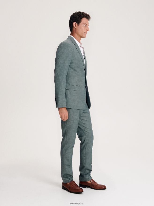 Reserved Men Slim Trousers With Pressed Crease P6H08T1133 Apparel Green