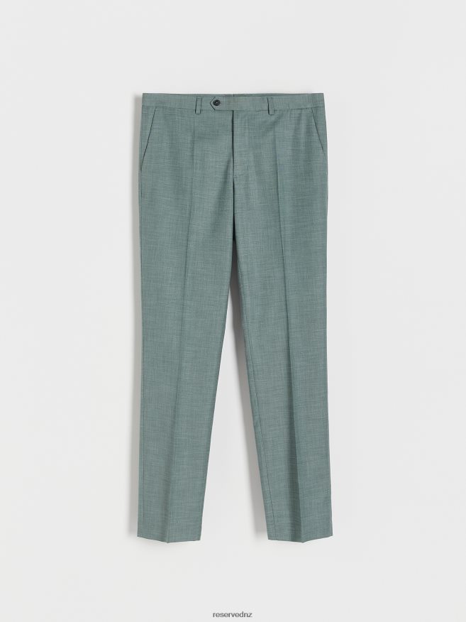 Reserved Men Slim Trousers With Pressed Crease P6H08T1133 Apparel Green