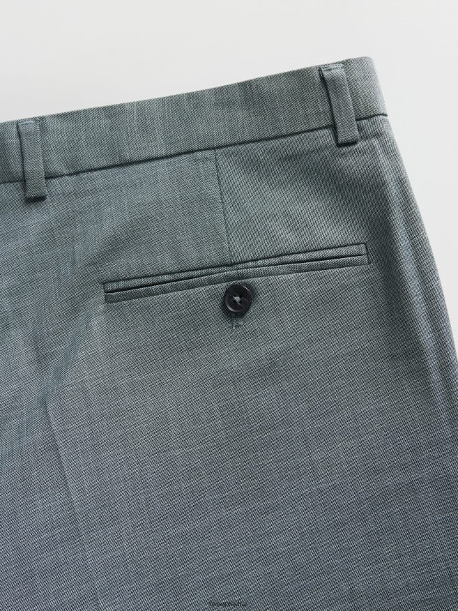 Reserved Men Slim Trousers With Pressed Crease P6H08T1133 Apparel Green