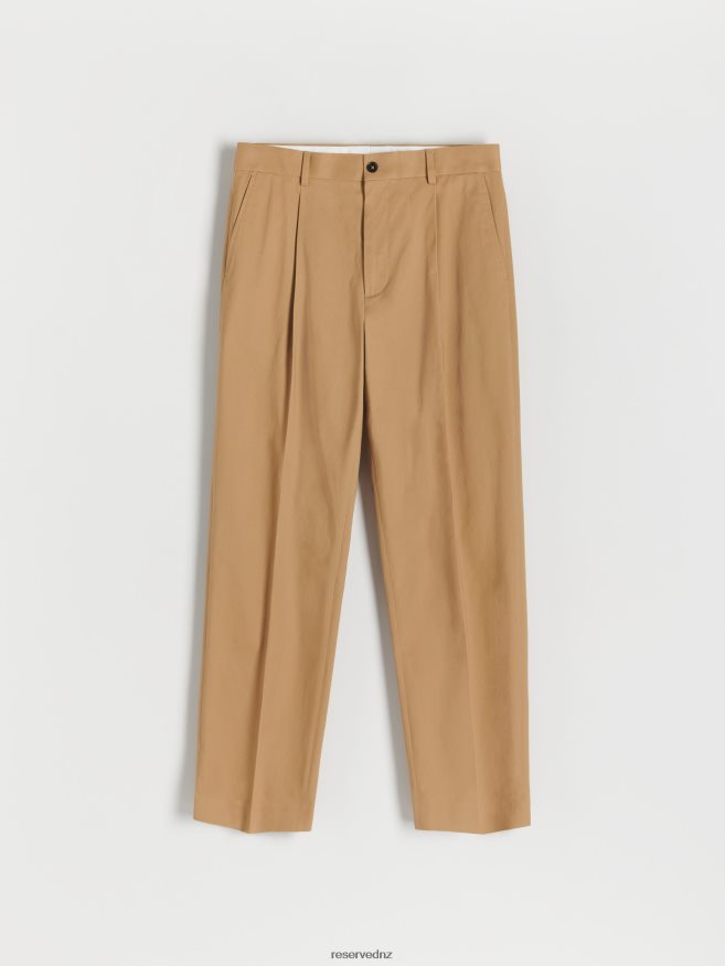 Reserved Men Wide Leg Chino Trousers P6H08T1489 Apparel Beige