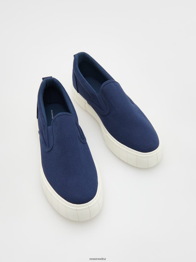 Reserved Men Cotton Trainers P6H08T1650 Shoes Navy