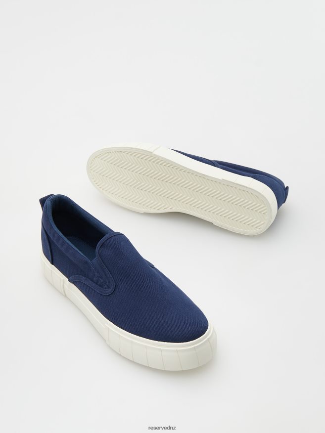 Reserved Men Cotton Trainers P6H08T1650 Shoes Navy