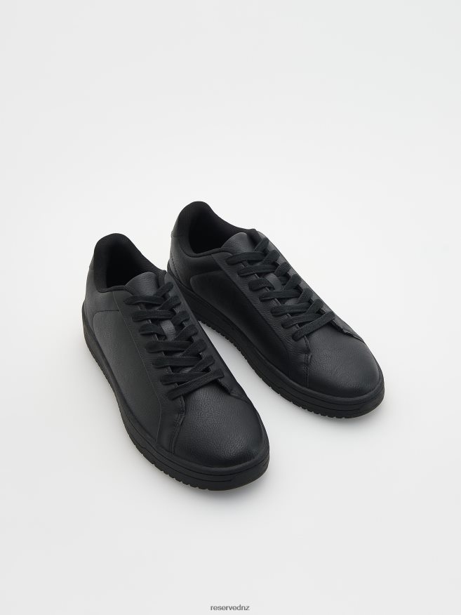 Reserved Men Faux Leather Sneakers P6H08T1646 Shoes Black