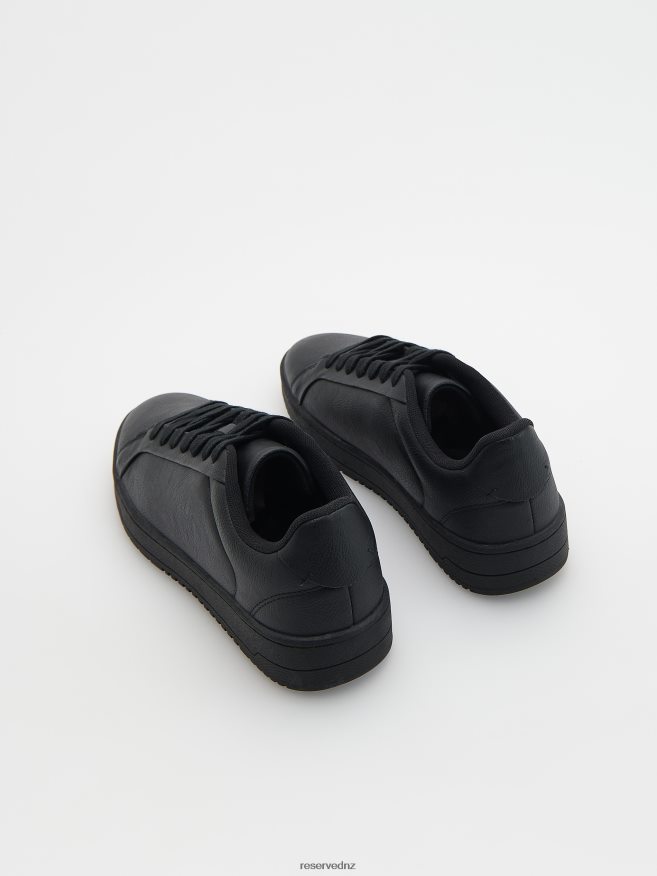 Reserved Men Faux Leather Sneakers P6H08T1646 Shoes Black