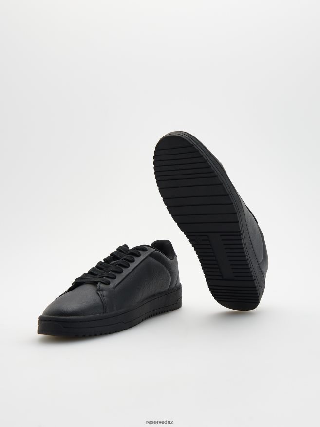 Reserved Men Faux Leather Sneakers P6H08T1646 Shoes Black