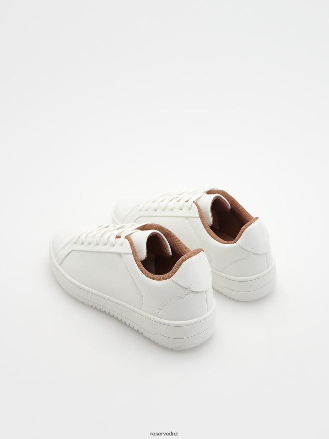 Reserved Men Faux Leather Sneakers P6H08T1647 Shoes White