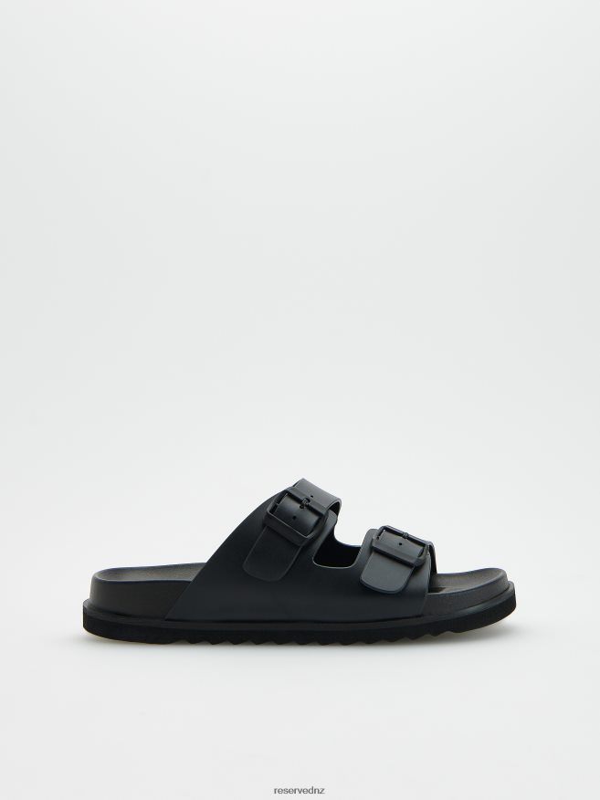 Reserved Men Plain Sliders P6H08T1655 Shoes Black