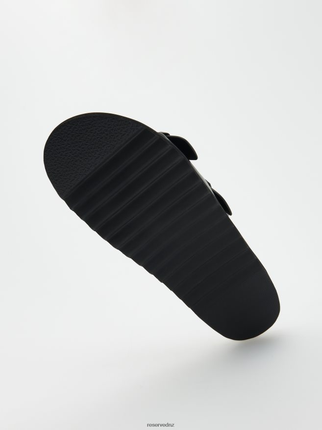 Reserved Men Plain Sliders P6H08T1655 Shoes Black