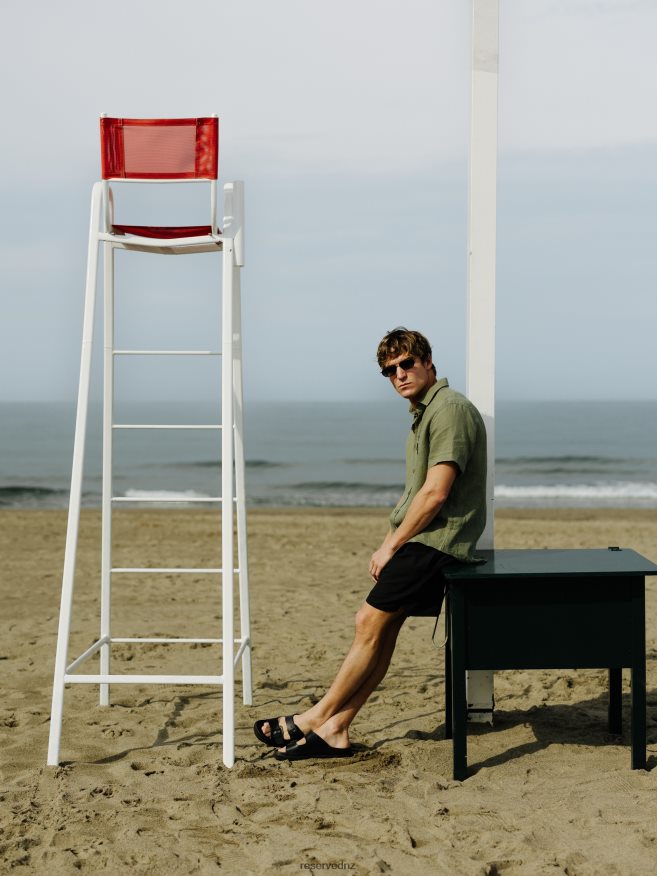 Reserved Men Plain Sliders P6H08T1655 Shoes Black