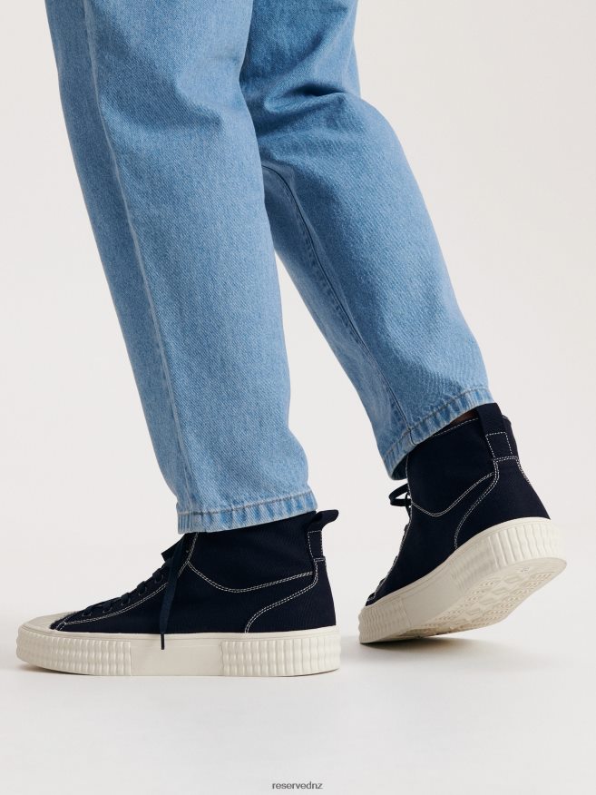 Reserved Men Thick Sole Trainers P6H08T1086 Shoes Navy