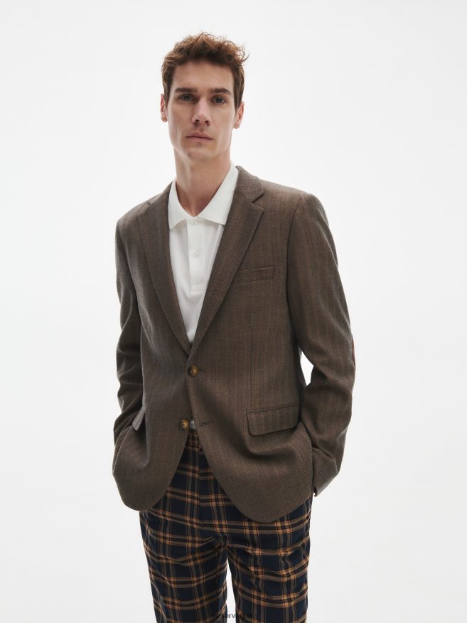 Reserved Men Blazer In Herringbone P6H08T1614 Apparel Multicolor