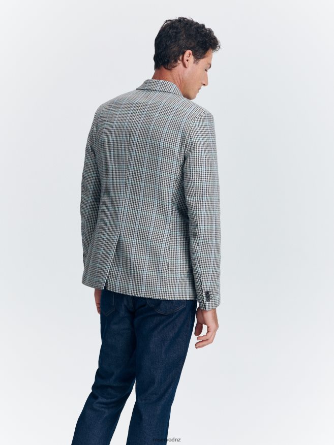 Reserved Men Slim Fit Check Blazer P6H08T1141 Apparel Aqua
