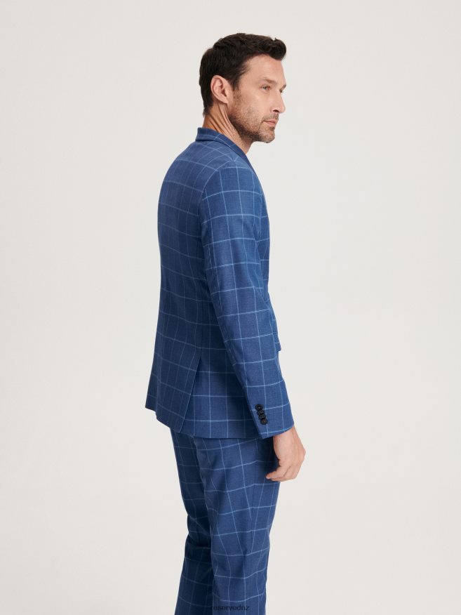 Reserved Men Slim Fit Check Blazer P6H08T1618 Apparel Navy