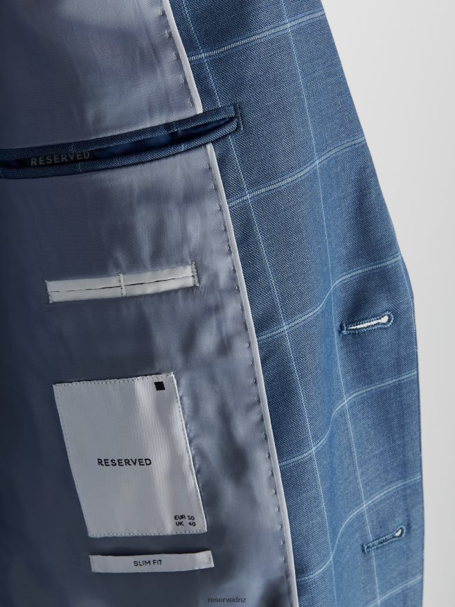 Reserved Men Slim Fit Check Blazer P6H08T1618 Apparel Navy