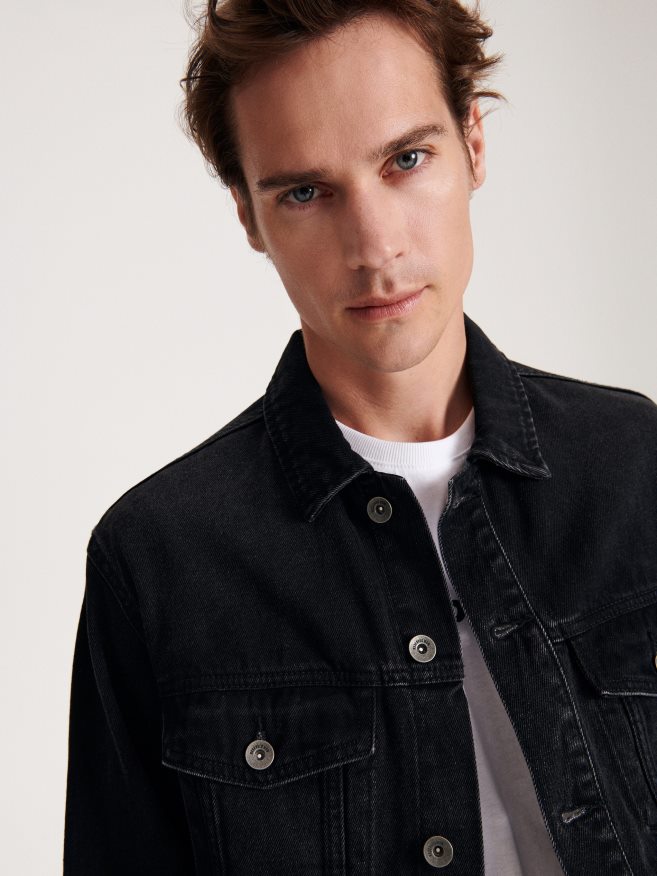 Reserved Men Denim Jacket P6H08T1619 Apparel Grey