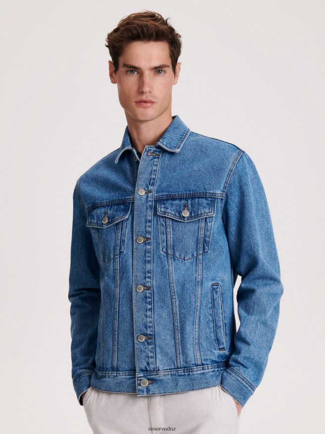 Reserved Men Denim Jacket P6H08T1622 Apparel Blue