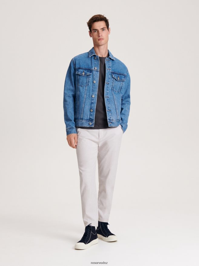 Reserved Men Denim Jacket P6H08T1622 Apparel Blue