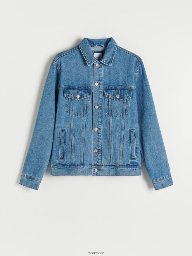 Reserved Men Denim Jacket P6H08T1622 Apparel Blue
