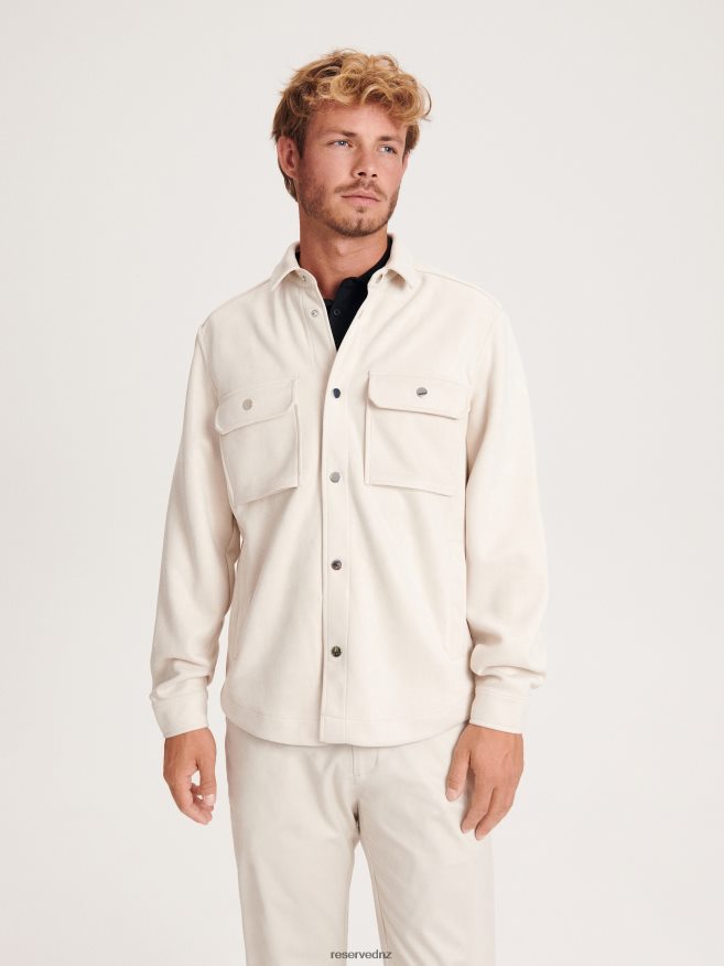 Reserved Men Shacket P6H08T1632 Apparel Cream