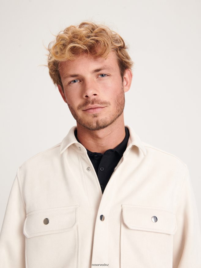 Reserved Men Shacket P6H08T1632 Apparel Cream