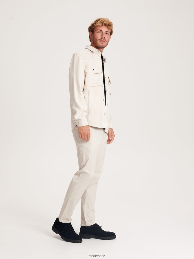 Reserved Men Shacket P6H08T1632 Apparel Cream