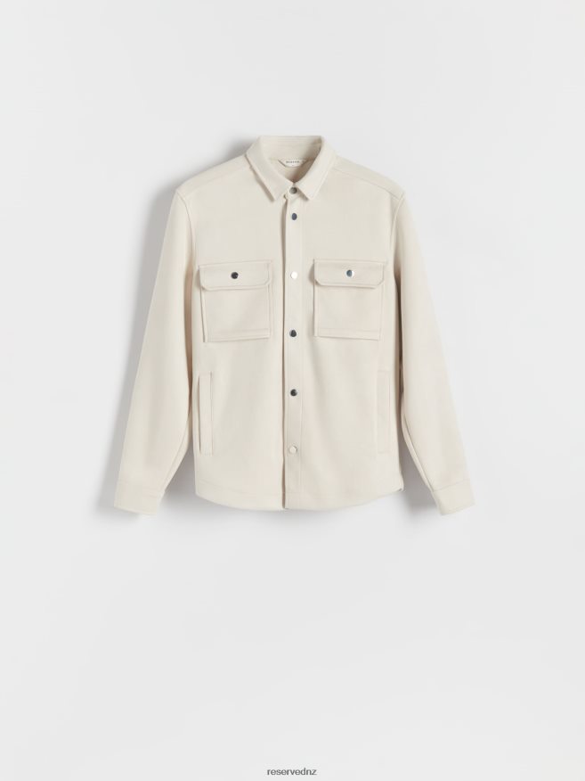 Reserved Men Shacket P6H08T1632 Apparel Cream