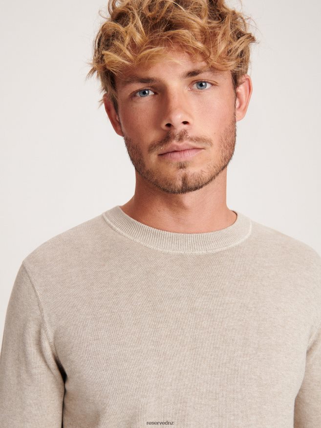 Reserved Men Basic Plain Jumper P6H08T1604 Apparel Beige