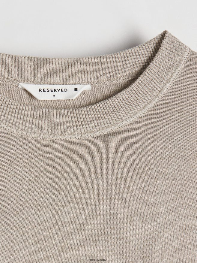 Reserved Men Basic Plain Jumper P6H08T1604 Apparel Beige