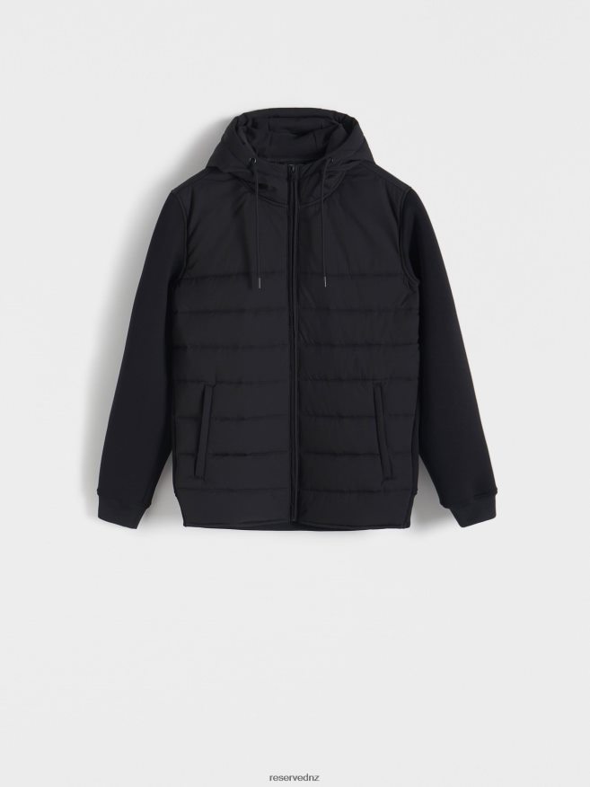 Reserved Men Combined Fabrics Sweatshirt P6H08T1591 Apparel Black