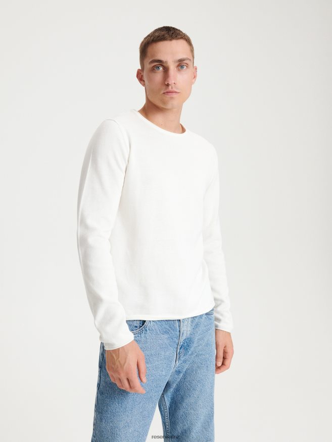 Reserved Men Cotton Jumper P6H08T1095 Apparel Cream
