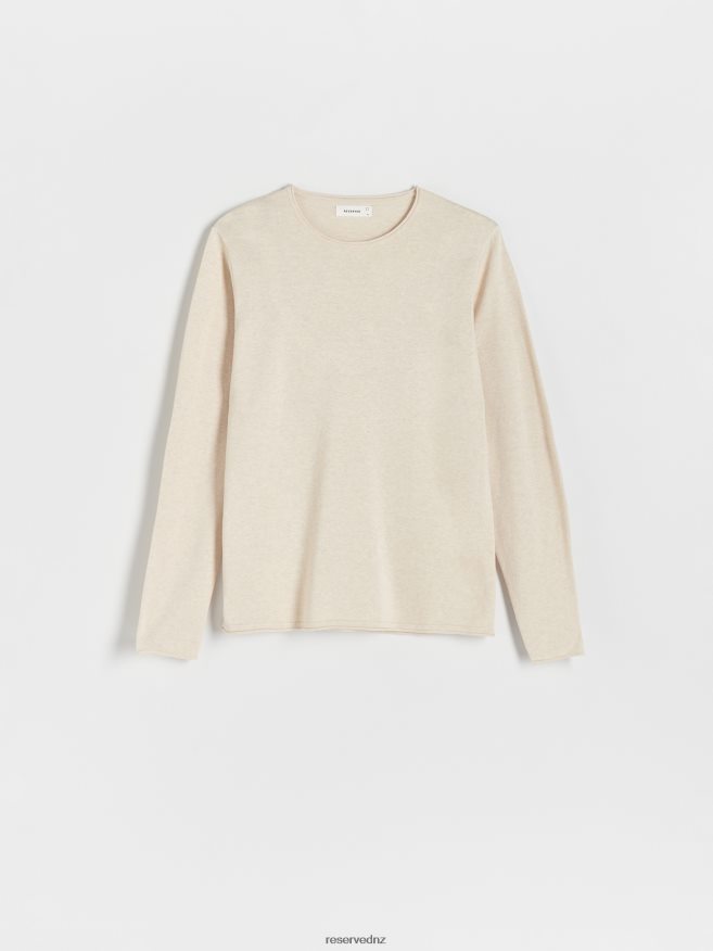 Reserved Men Cotton Jumper P6H08T1124 Apparel Beige