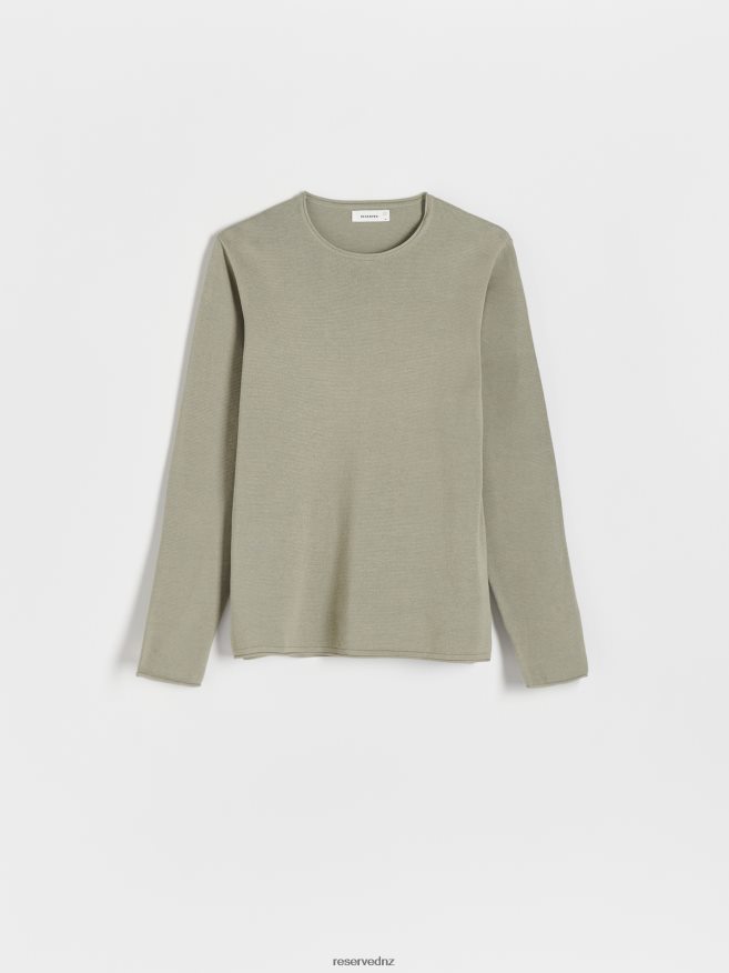 Reserved Men Cotton Jumper P6H08T1138 Apparel Light Green