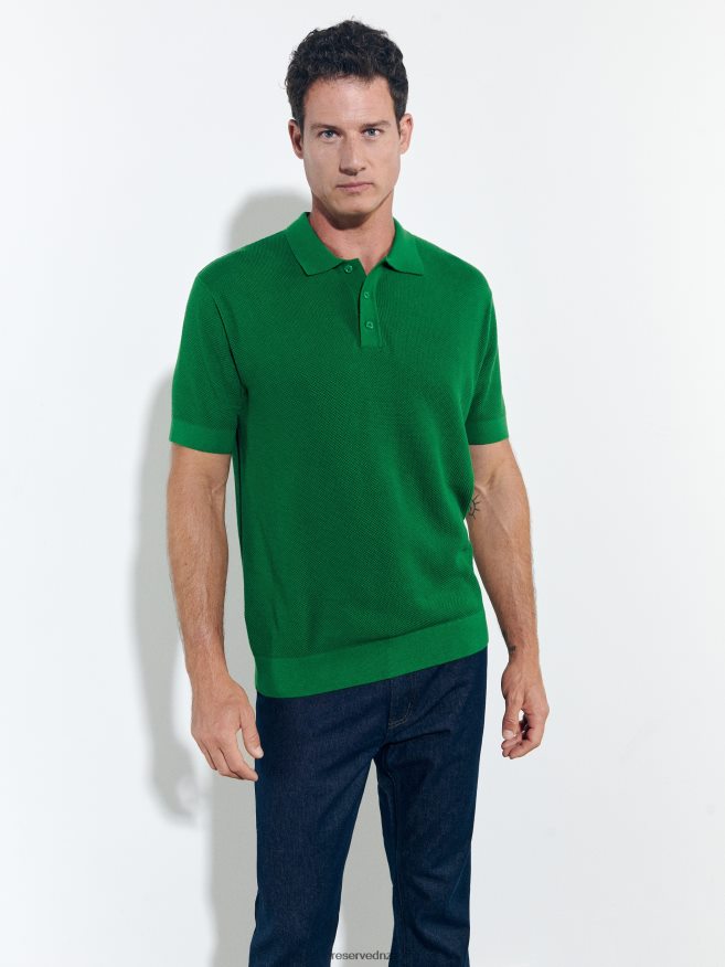 Reserved Men Jersey Polo Shirt P6H08T1110 Apparel Fresh Green
