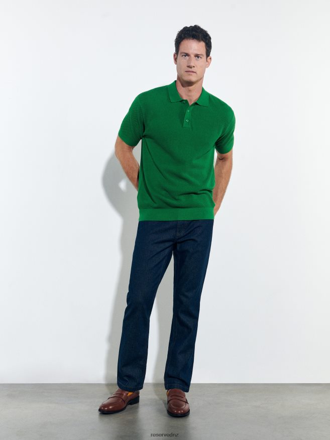 Reserved Men Jersey Polo Shirt P6H08T1110 Apparel Fresh Green