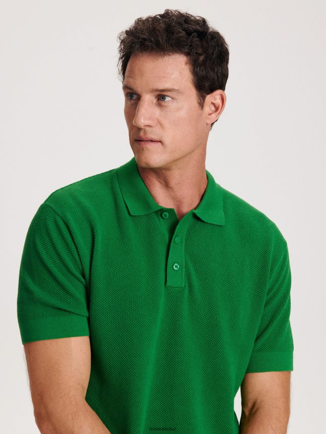 Reserved Men Jersey Polo Shirt P6H08T1110 Apparel Fresh Green