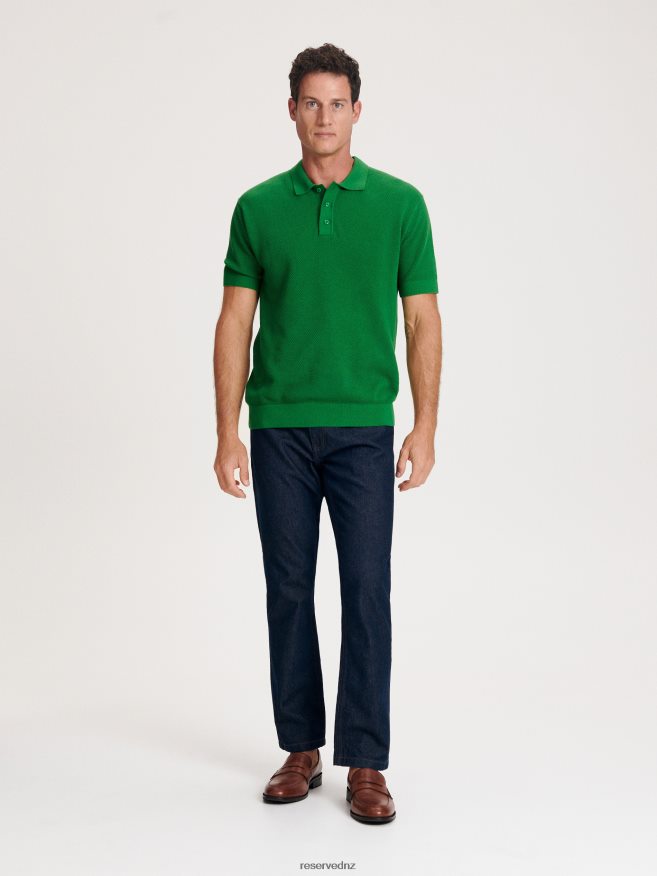 Reserved Men Jersey Polo Shirt P6H08T1110 Apparel Fresh Green