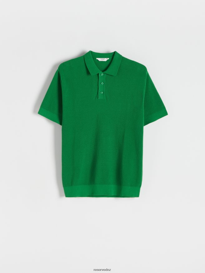Reserved Men Jersey Polo Shirt P6H08T1110 Apparel Fresh Green