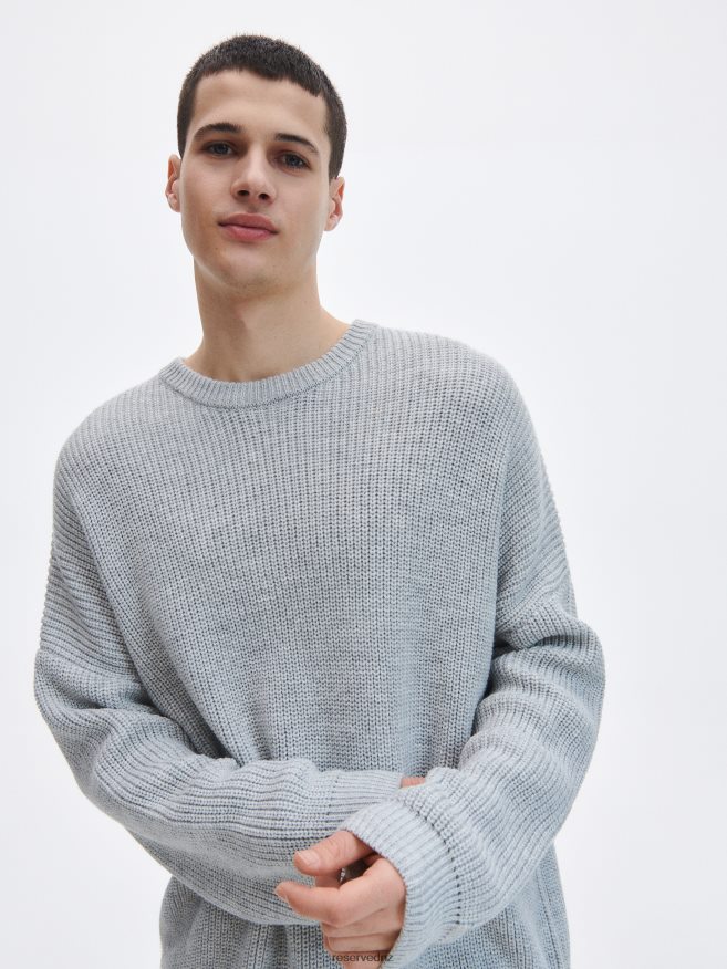 Reserved Men Oversized Jumper P6H08T1606 Apparel Light Grey