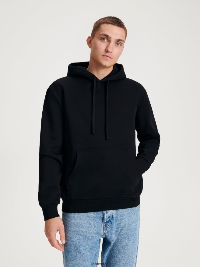 Reserved Men Plain Cotton Rich Sweatshirt P6H08T1588 Apparel Black