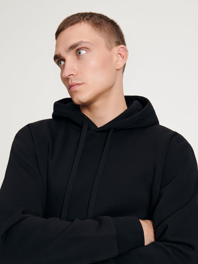 Reserved Men Plain Cotton Rich Sweatshirt P6H08T1588 Apparel Black