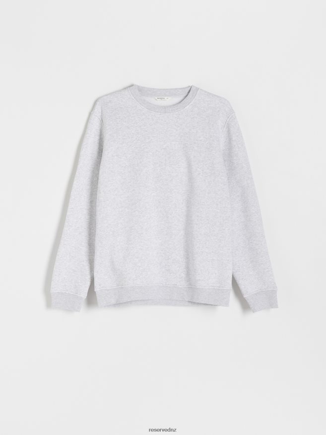 Reserved Men Plain Cotton Rich Sweatshirt P6H08T1589 Apparel Light Grey