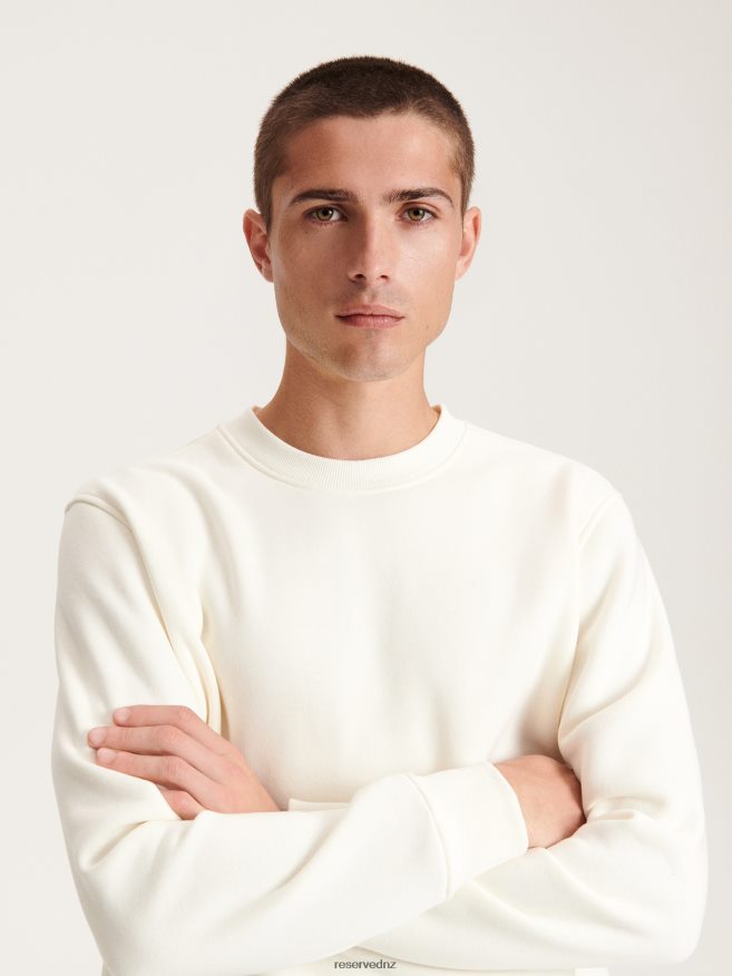 Reserved Men Plain Cotton Rich Sweatshirt P6H08T1593 Apparel Cream
