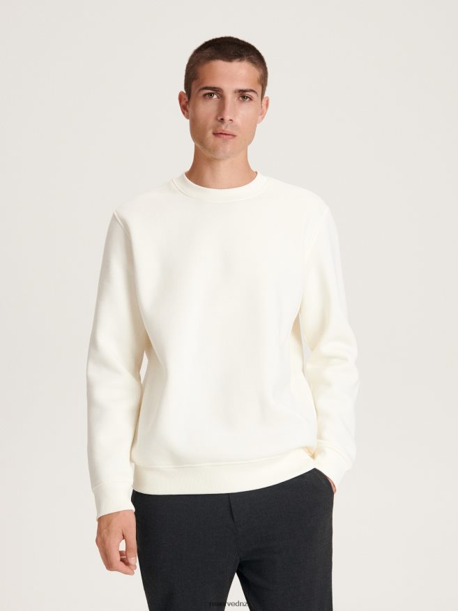 Reserved Men Plain Cotton Rich Sweatshirt P6H08T1593 Apparel Cream