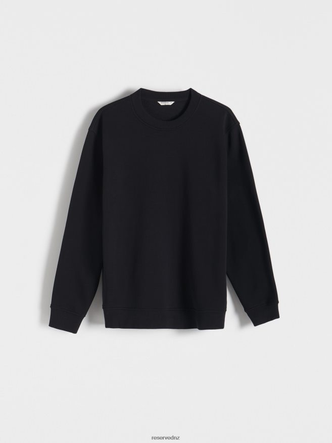 Reserved Men Plain Cotton Rich Sweatshirt P6H08T1595 Apparel Black