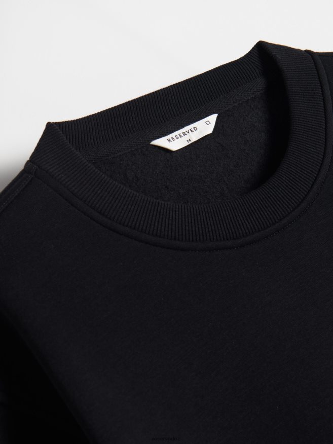Reserved Men Plain Cotton Rich Sweatshirt P6H08T1595 Apparel Black