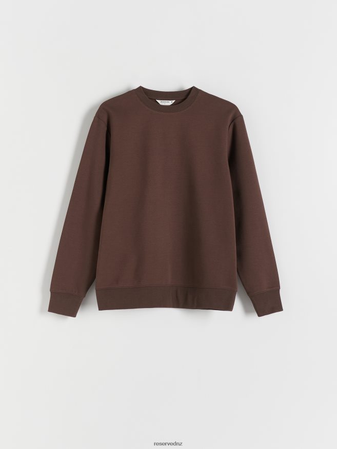 Reserved Men Plain Cotton Rich Sweatshirt P6H08T1598 Apparel Brown