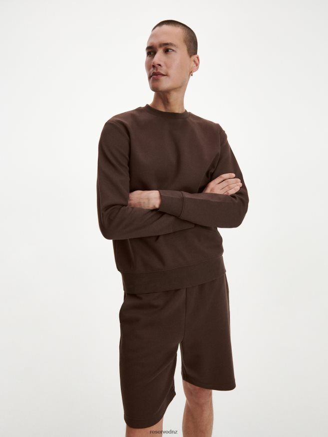 Reserved Men Plain Cotton Rich Sweatshirt P6H08T1598 Apparel Brown