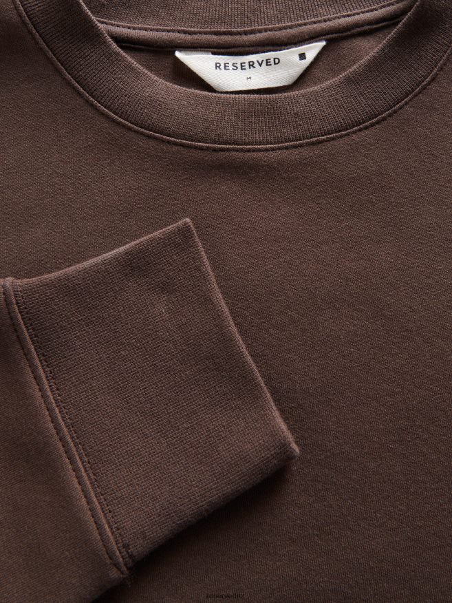 Reserved Men Plain Cotton Rich Sweatshirt P6H08T1598 Apparel Brown