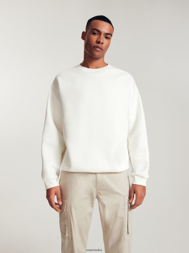 Reserved Men Plain Cotton Rich Sweatshirt P6H08T1601 Apparel Cream